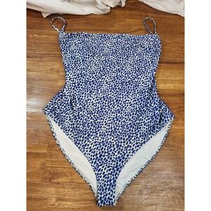 Arket Blue White Size 10 Econyl 1 Piece  Bathingsuit